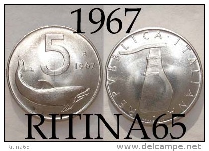 RARA !!! 5 LIRE 1967 FDC " DELFINO " !!! RARA - 5 Lire