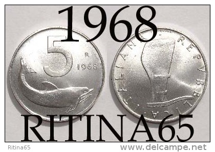 RARA !!! 5 LIRE 1968 FDC " DELFINO " !!! RARA - 5 Lire