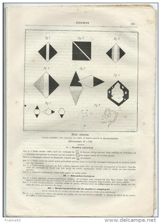 COSMOS -Revue Sciences Et Techniques N° 89 -11 Octobre 1886 -Cristal De Roche -Croiseur Iphigénie -Glytodon -Noir Absolu - Zeitschriften - Vor 1900