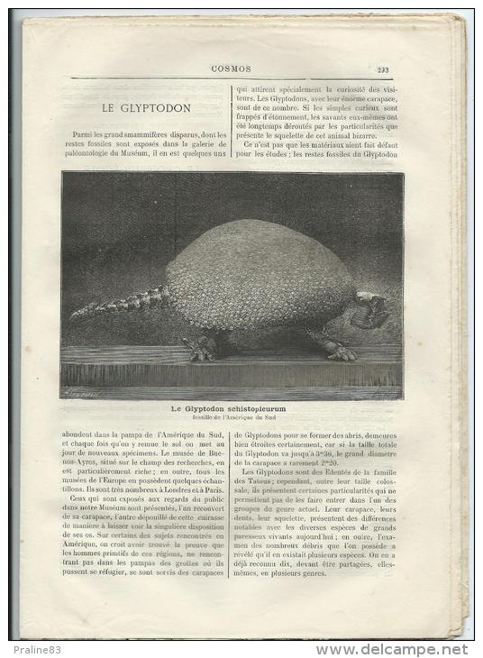 COSMOS -Revue Sciences Et Techniques N° 89 -11 Octobre 1886 -Cristal De Roche -Croiseur Iphigénie -Glytodon -Noir Absolu - Zeitschriften - Vor 1900