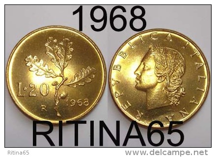 RARA !!! 20 LIRE 1968  FIOR DI CONIO !!! RARA - 20 Liras
