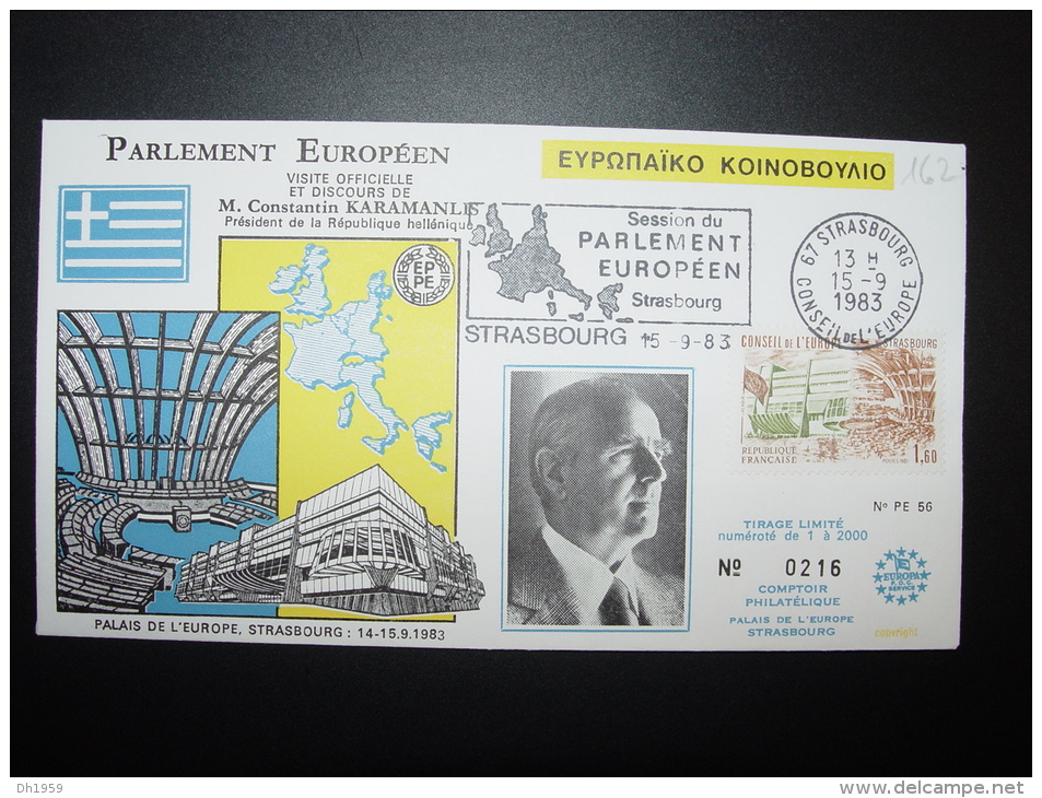 KARAMANLIS GRECE GRIECHENLAND GREECE  FDC CONSEIL DE L´EUROPE LIMITED EDITION LIMITE - Cartas & Documentos