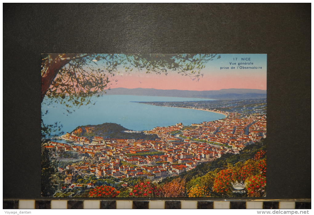 06-  CPA Couleurs   NICE  Vue Generale Prise De L'observatoire- 17  Munier - Mehransichten, Panoramakarten