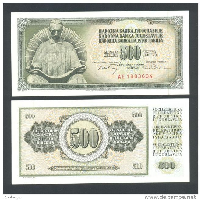 YUGOSLAVIA - YOUGOSLAVIE:  Best Price! Genius TESLA, 500 Dinara 1970 UNC *P-84b *w/security Thread - Yougoslavie