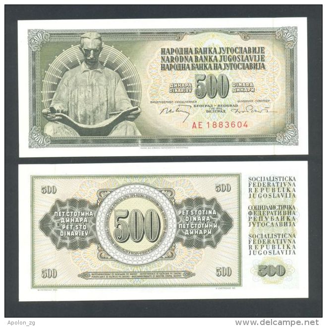 YUGOSLAVIA - JUGOSLAWIEN:  Best Price! Genius TESLA, 500 Dinara 1970 UNC *P-84b *w/security Thread - Joegoslavië