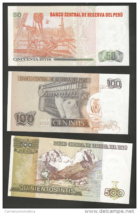 BANCO CENTRAL DE RESERVA DEL PERU' - LOT Of 6 UNC Banknotes (Intis - Soles De Oro) - Peru