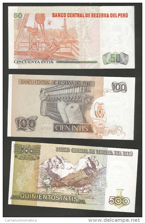 BANCO CENTRAL DE RESERVA DEL PERU' - LOT Of 6 UNC Banknotes (Intis - Soles De Oro) - Perù