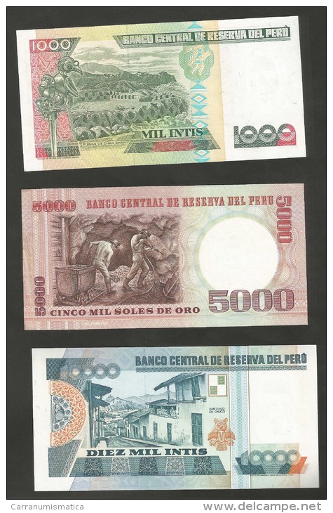 BANCO CENTRAL DE RESERVA DEL PERU' - LOT Of 6 UNC Banknotes (Intis - Soles De Oro) - Pérou