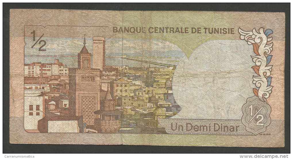 BANQUE CENTRALE DE TUNISIE - DEMI DINAR (03/08/1972) BOURGUIBA - Tusesië