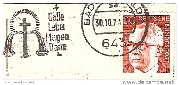 AK 7215 Grüße aus BAD HERSFELD Mehrbildkarte 3 Bilder 30.10.73 - 19 643 BAD HERSFELD Werbestempel Galle Leber Magen Darm