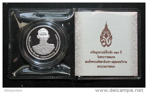 Thailand Coin Proof 20 Baht 2012 120th Birthday Prince Father Mahidol Adulyadej - Thaïlande