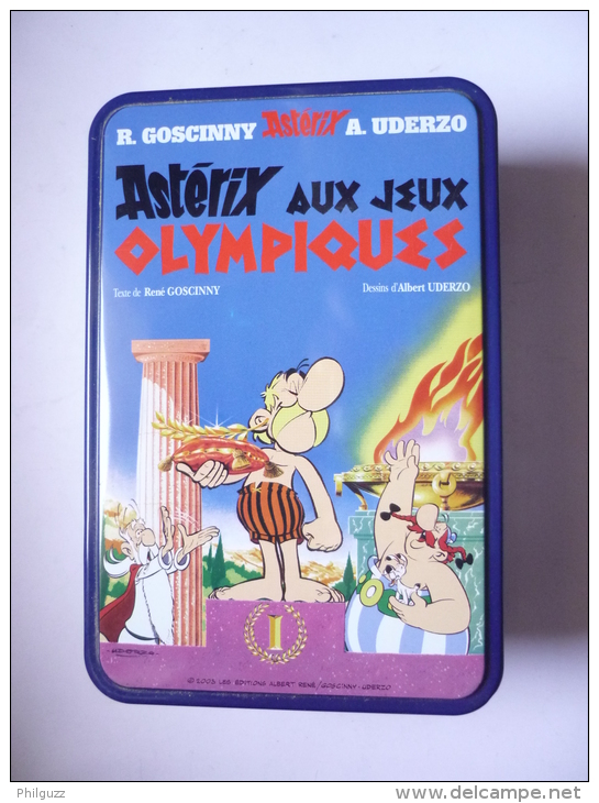 BOITE EN METAL Fer Blanc Biscuits Mistral ASTERIX - AUX JEUX OLYMPIQUES JO - Art De La Table