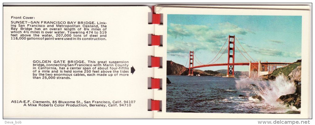 Souvenir Booklet SAN FRANCISCO USA Alcatraz Cable Car Fisherman's Wharf Coit Etc - Géographie