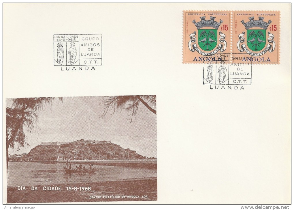 ANGOLA - TIMBRES - STAMPS - MARCOPHILIA - JOUR DE LA VILLE - GROUPE AMIS DE LUANDA - 15-08-1968 - Angola