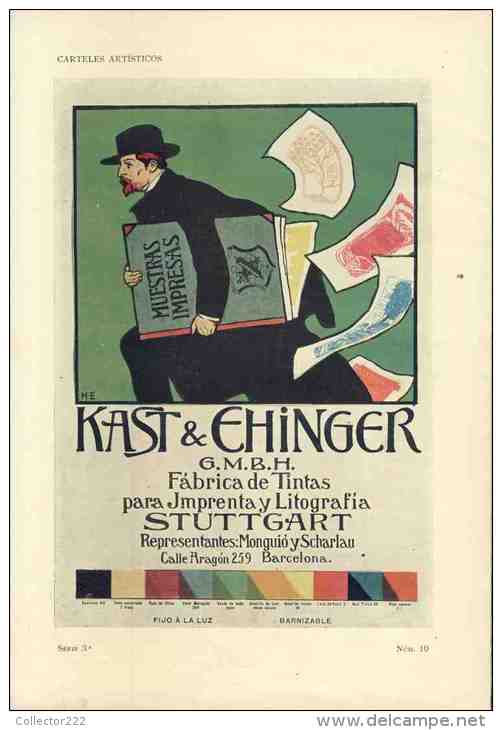 Revue Art Nouveau PLUMA Y LAPIZ, 1903 Num. 125. Au Dos, Repro Affiche KAST & EHINGER, Stuttgart (102449) - [1] Until 1980