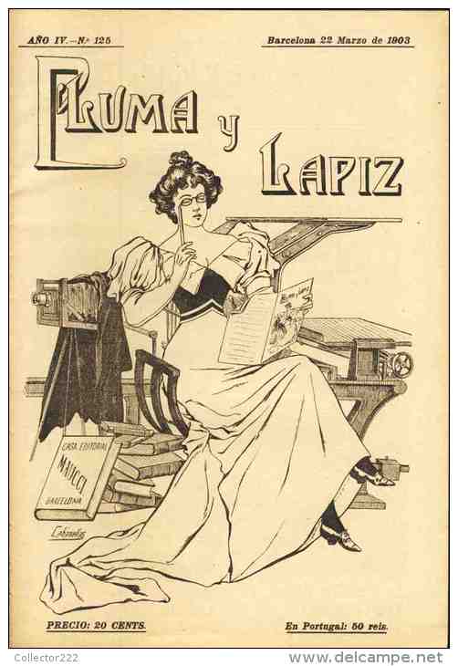 Revue Art Nouveau PLUMA Y LAPIZ, 1903 Num. 125. Au Dos, Repro Affiche KAST & EHINGER, Stuttgart (102449) - [1] Hasta 1980