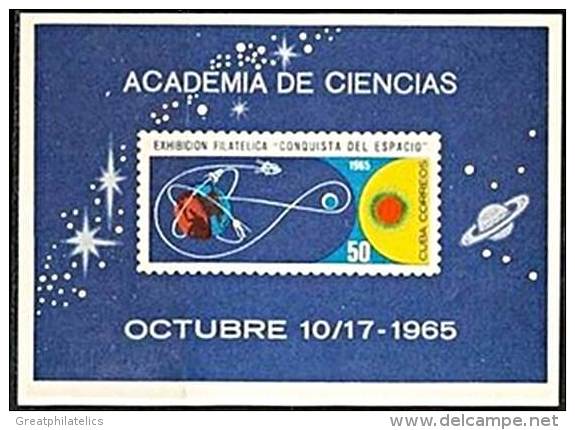 CUBA  1965 SPACE S/S MNH SC.#963b CV.$14.00 ASTRONOMY, SCIENCE - Collections