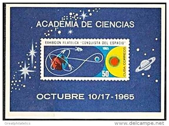 CUBA  1965 SPACE S/S MNH SC.#963b CV.$14.00 ASTRONOMY, SCIENCE - Unused Stamps