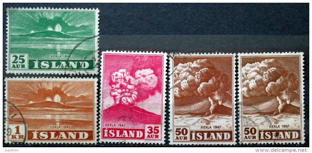 Island   1948   MiNr.248+249+250a+250b+252 (O) ( Lot Ks 442 - Usati