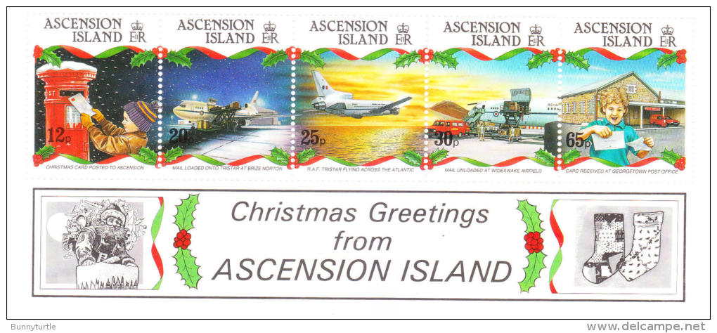 Ascension 1993 Christmas Mail Transport S/S MNH - Ascensión