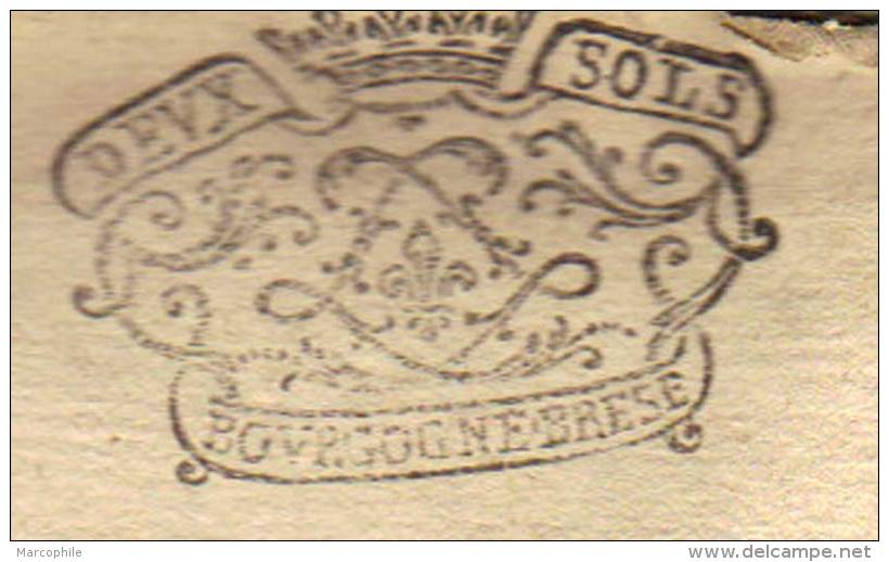 BOURGOGNE  - BRESSE / DOUBLE PAGE - DOCUMENT VIERGE - 2 SOLS  (ref 4764) - Seals Of Generality