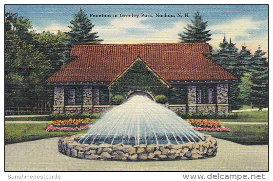 New Hampshire Nashua Fountain In Greeley Park - Nashua