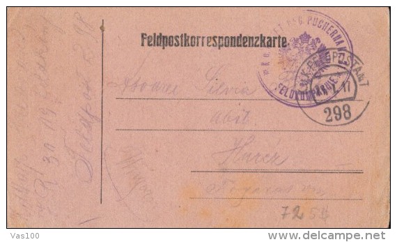 REGIMENT PORTMARK, WAR PRISONERS POSTCARD, CENSORED, 1917, AUSTRIA - WW1