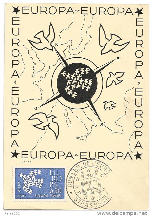 France 1961 EUROPA CEPT Dove Maxicard - 1961