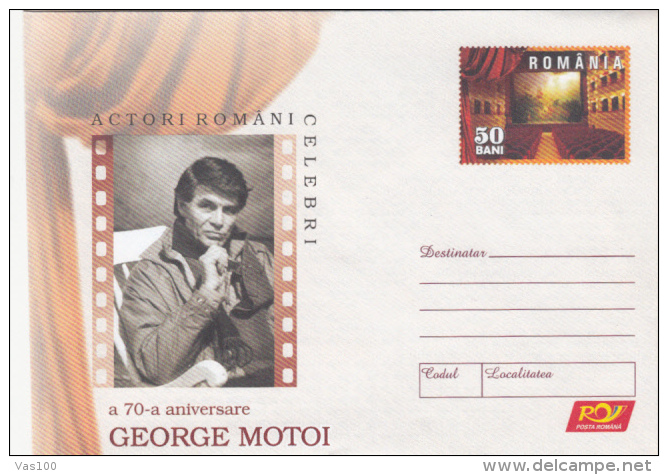 GEORGE MOTOI, ACTOR, COVER STATIONERY, ENTIER POSTAL, 2006, ROMANIA - Cinema