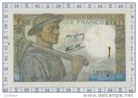 10 Francs Mineur, Ref Fayette 8-14, état TB-TTB - 10 F 1941-1949 ''Mineur''