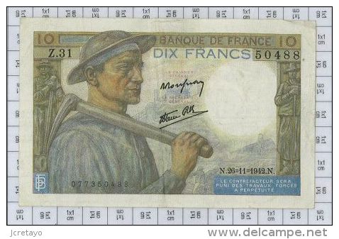 10 Francs Mineur, Ref Fayette 8-6, état TTB+ - 10 F 1941-1949 ''Mineur''