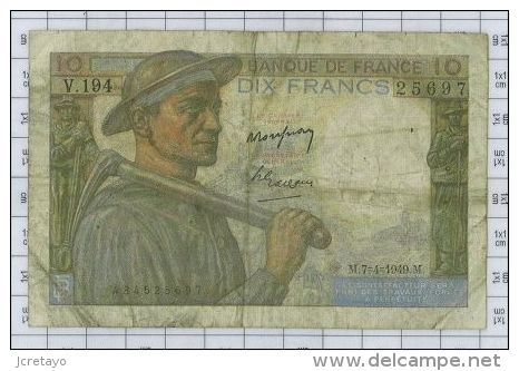 10 Francs Mineur, Ref Fayette 8-22, état TB-TTB - 10 F 1941-1949 ''Mineur''