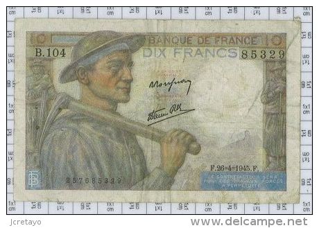 10 Francs Mineur, Ref Fayette 8-14, état TB-TTB - 10 F 1941-1949 ''Mineur''