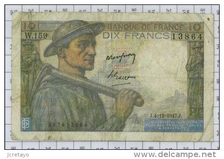 10 Francs Mineur, Ref Fayette 8-19, état TB-TTB - 10 F 1941-1949 ''Mineur''