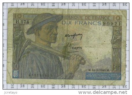 10 Francs Mineur, Ref Fayette 8-20, état TB - 10 F 1941-1949 ''Mineur''