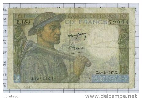 10 Francs Mineur, Ref Fayette 8-19, état TB-TTB - 10 F 1941-1949 ''Mineur''