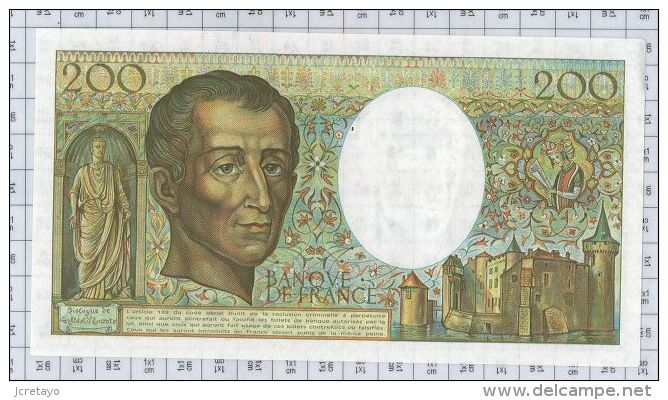 200 Francs Montesquieu, Ref Fayette 70-2, état NEUF - 200 F 1981-1994 ''Montesquieu''