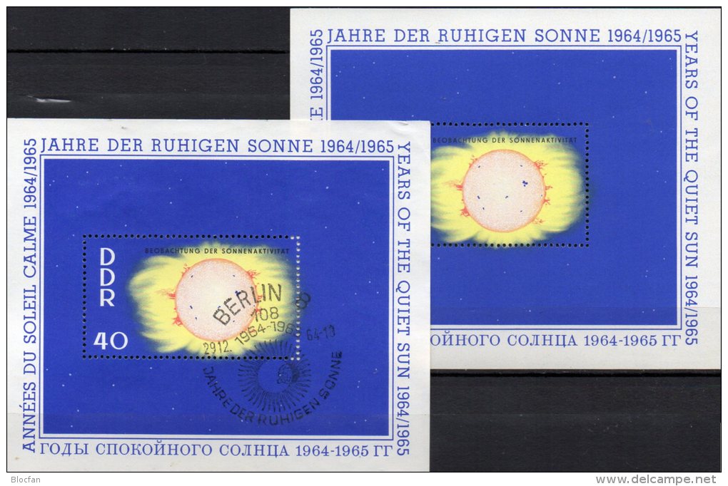 All Ruhige Sonne 1964 Koruna DDR Block 21 ** Plus SST 8€ Weltall Protuberanzen Bf M/s Space Bloc Cosmos Sheet Of Germany - Climate & Meteorology