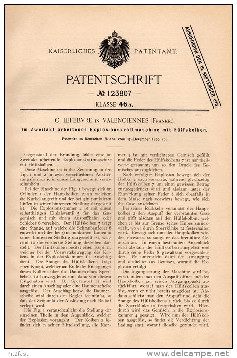 Original Patentschrift - C. Lefebvre In Valenciennes , 1899 , Moteurs à Deux Temps , Moteur à Combustion !!! - Machines