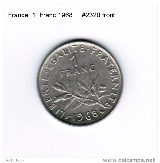 FRANCE   1  FRANC  1968  (KM # 925.1) - Other & Unclassified