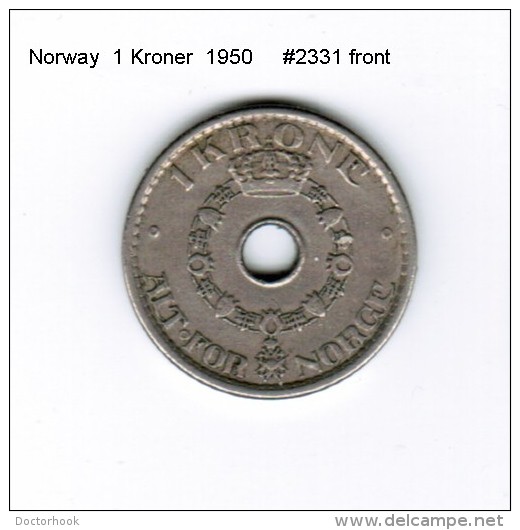 NORWAY    1  KRONER  1950  (KM # 385) - Norwegen