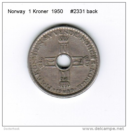 NORWAY    1  KRONER  1950  (KM # 385) - Noruega