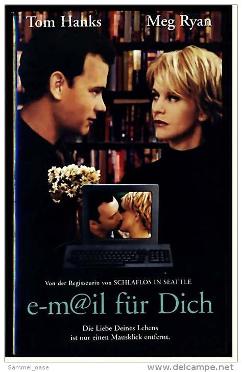 VHS Video ,  E-m@il Für Dich  -  Mit : Tom Hanks (Joe Fox), Meg Ryan (Kathleen Kelly)  -  Von 1999 - Lovestorys