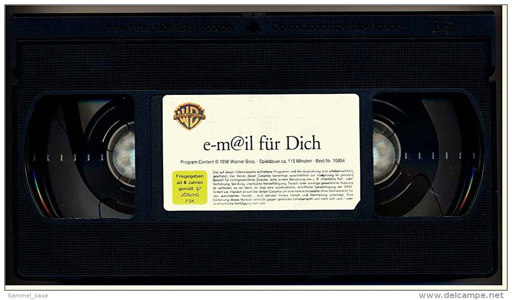 VHS Video ,  E-m@il Für Dich  -  Mit : Tom Hanks (Joe Fox), Meg Ryan (Kathleen Kelly)  -  Von 1999 - Lovestorys