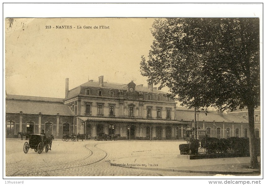 Carte Postale Ancienne Nantes - La Gare De L'Etat - Chemin De Fer - Nantes