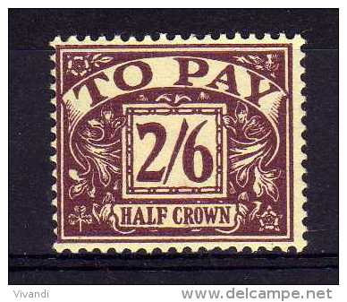 Great Britain - 1957 - 2/6d Half Crown Postage Due (SG D54) - MH - Tasse