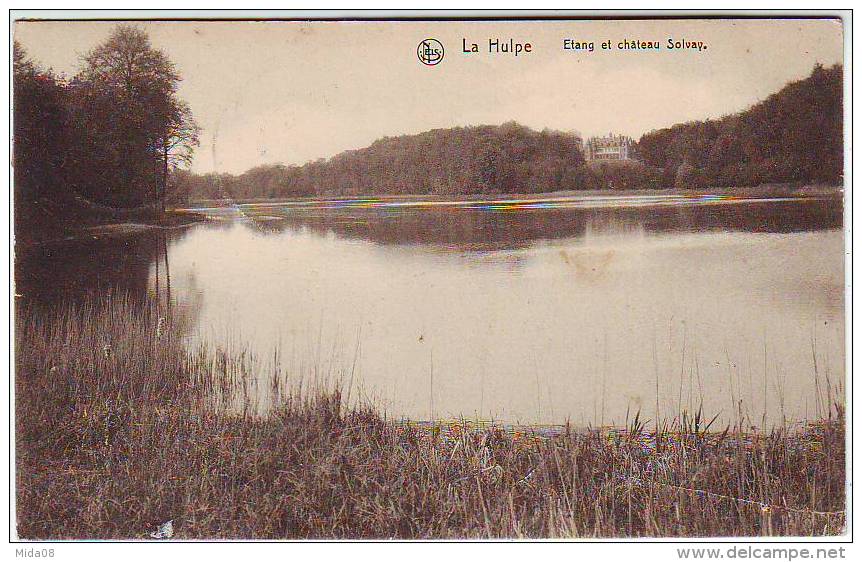 LA HULPE. ETANG ET CHATEAU SOLVAY. Timbres ALLEMANDS Surchargés BELGIEN. Cachet Militaire MILITÄRISCHE - La Hulpe