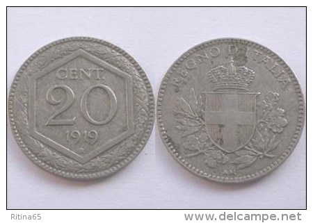 ECCEZIONALE !!! 20 CT. 1919 R " ESAGONO " !!! SUPER - 1900-1946 : Victor Emmanuel III & Umberto II