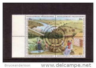 1986. UN New York, Development Programme ,Block Of 4,used With First Day Cancellation - Oblitérés
