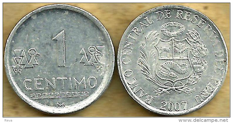 PERU 1 CENTIMO WRITING FRONT EMBLEM BACK 2007 KM? READ DESCRIPTION CAREFULLY !!! - Peru